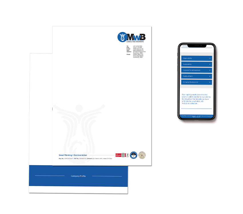 MwB Consulting Engineers Mobile Website and Stationery Design