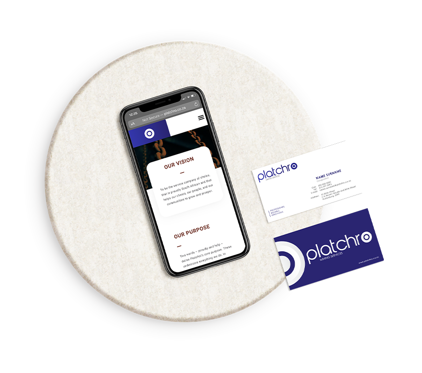 Platchro Mining Mobile Website and Business Card Design