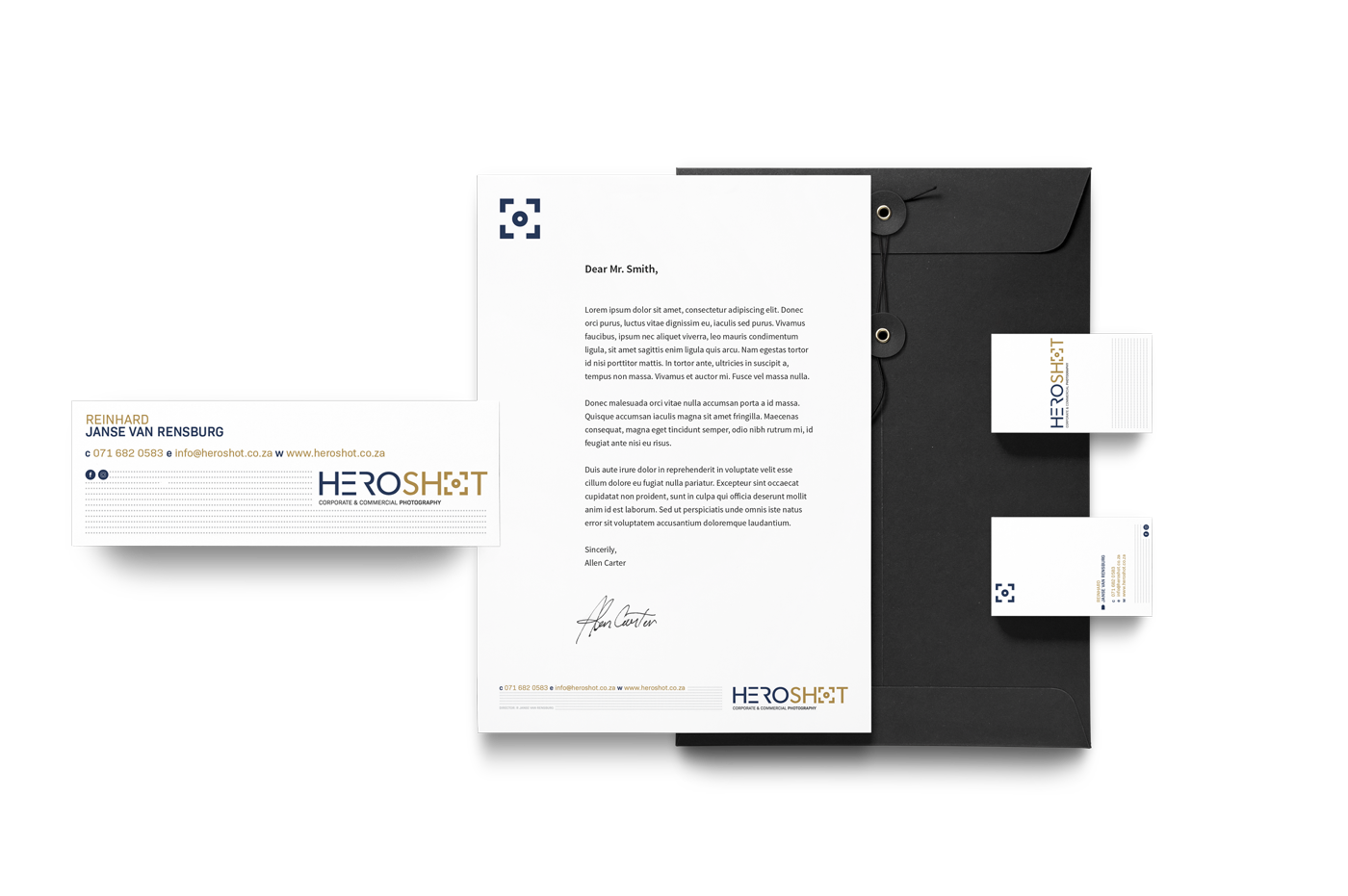 Hero Shot Stationery Design