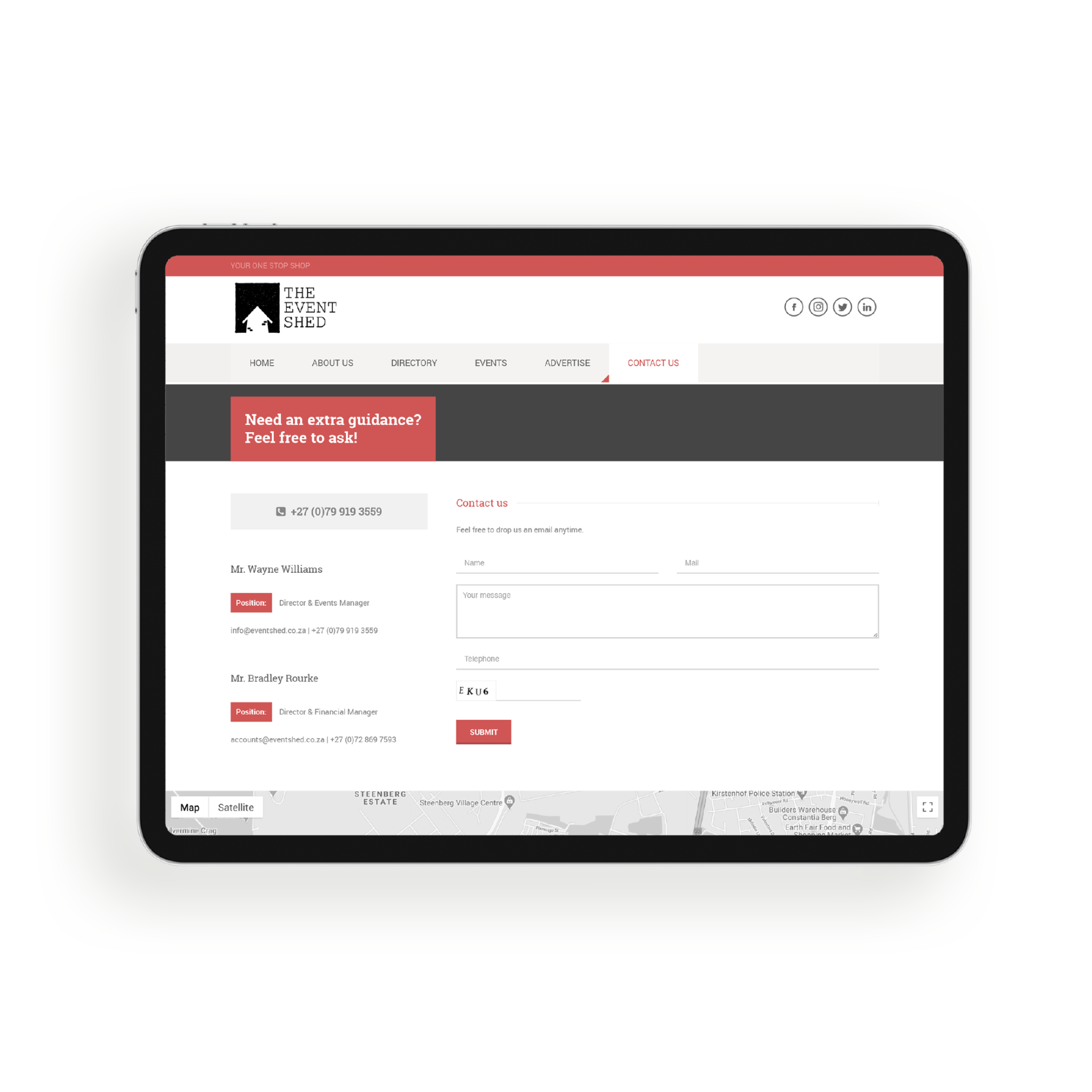 EventShed Website Design Mockup