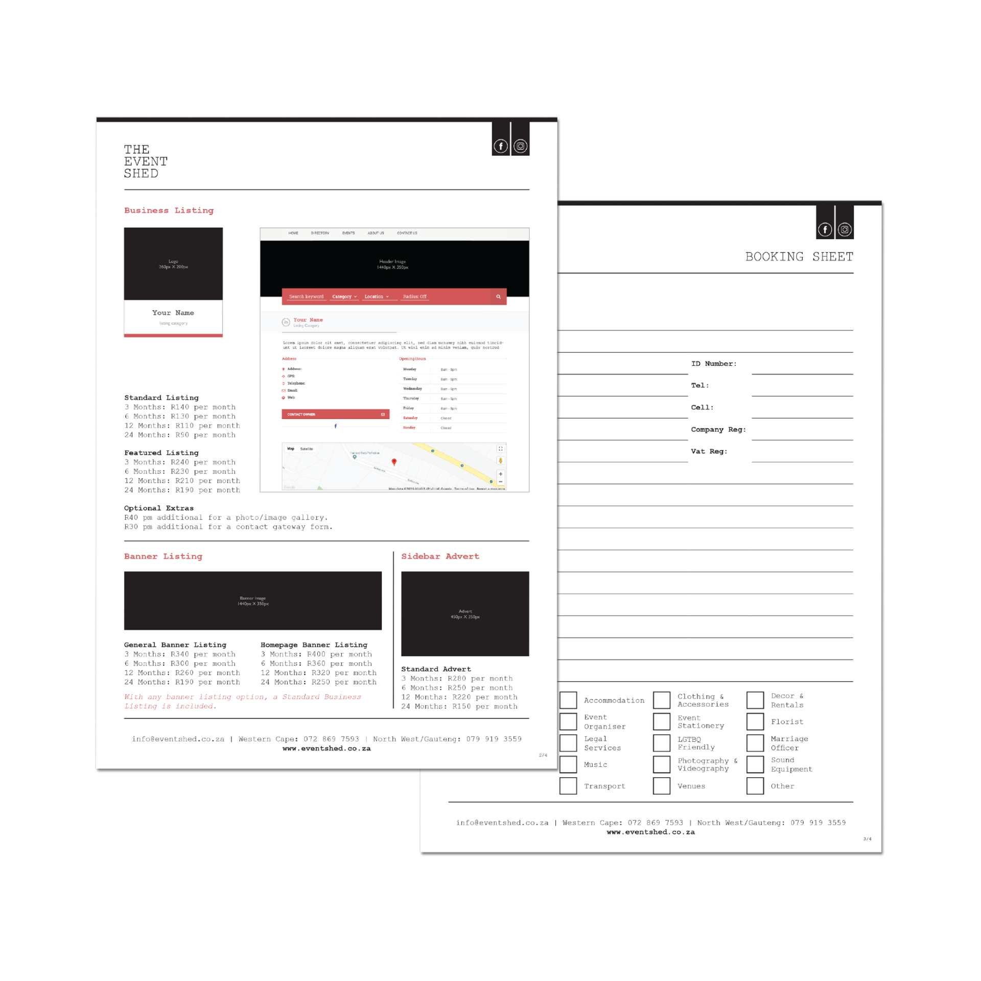 EventShed Application Form Design