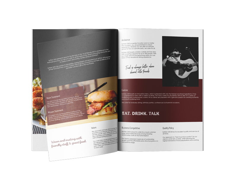 Buffalo Grill Company Profile Design