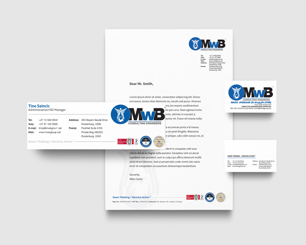 MwB Consulting Engineers Stationery Design