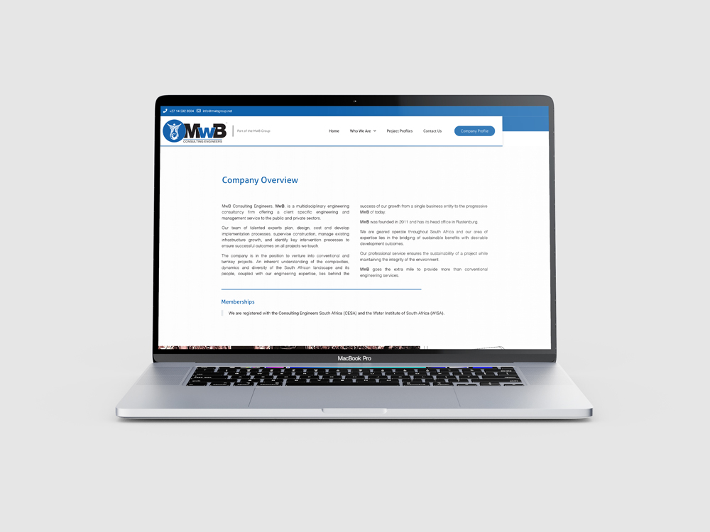 MwB Consulting Engineers Website Design