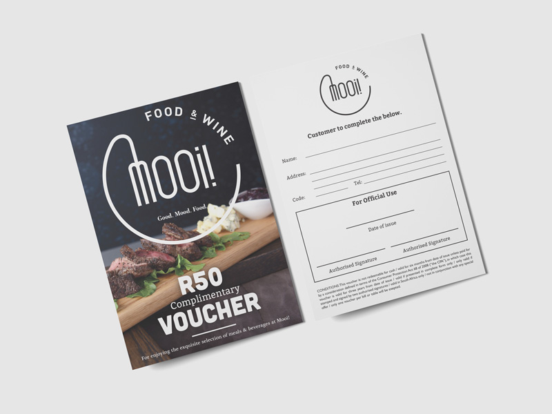 Mooi! Food and Wine Voucher Design