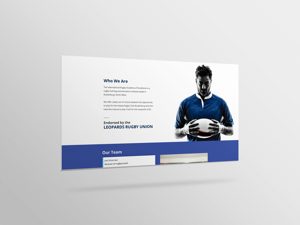 Rugby Academy Website Design